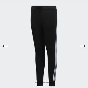 Adidas Kids Black and White Fleece Lined Joggers